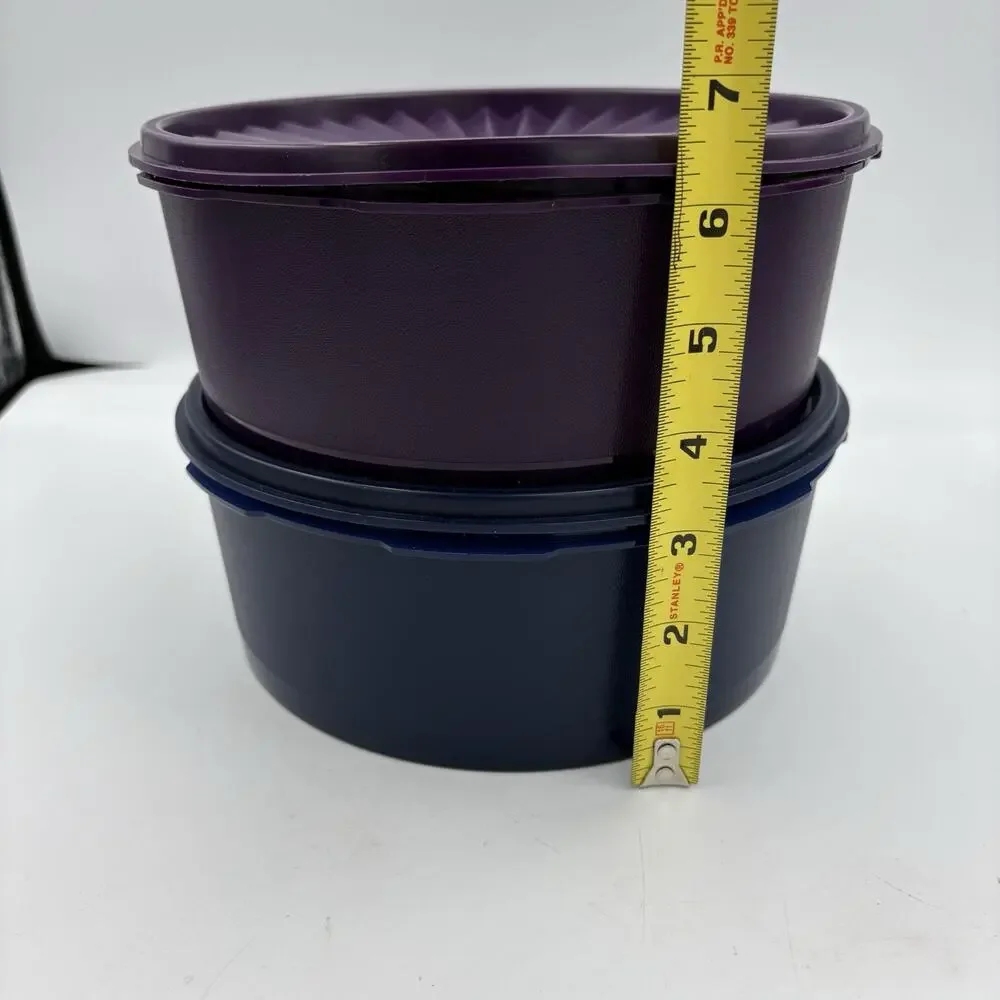 Tupperware‎ Containers Servalier Stacking Canisters 7.5 Cups w Lids Lot of 2 D